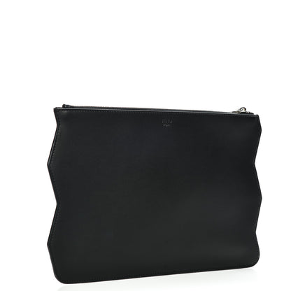 Fendi Vitello Elite Chevron No Words Faces Pouch Multicolor Black 3 of 6