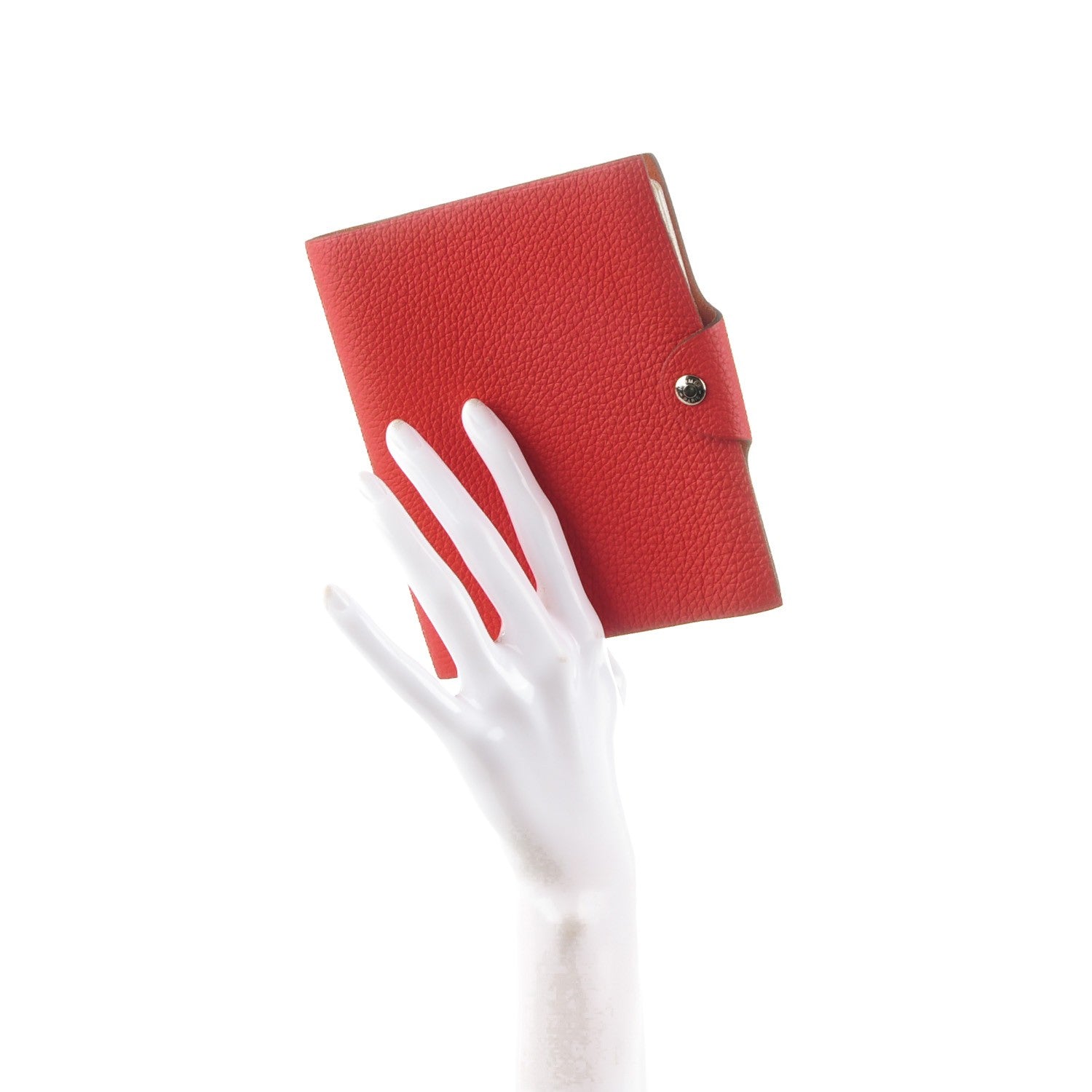 Hermes Togo Ulysse PM Notebook Cover Rouge Casaque 2 of 7