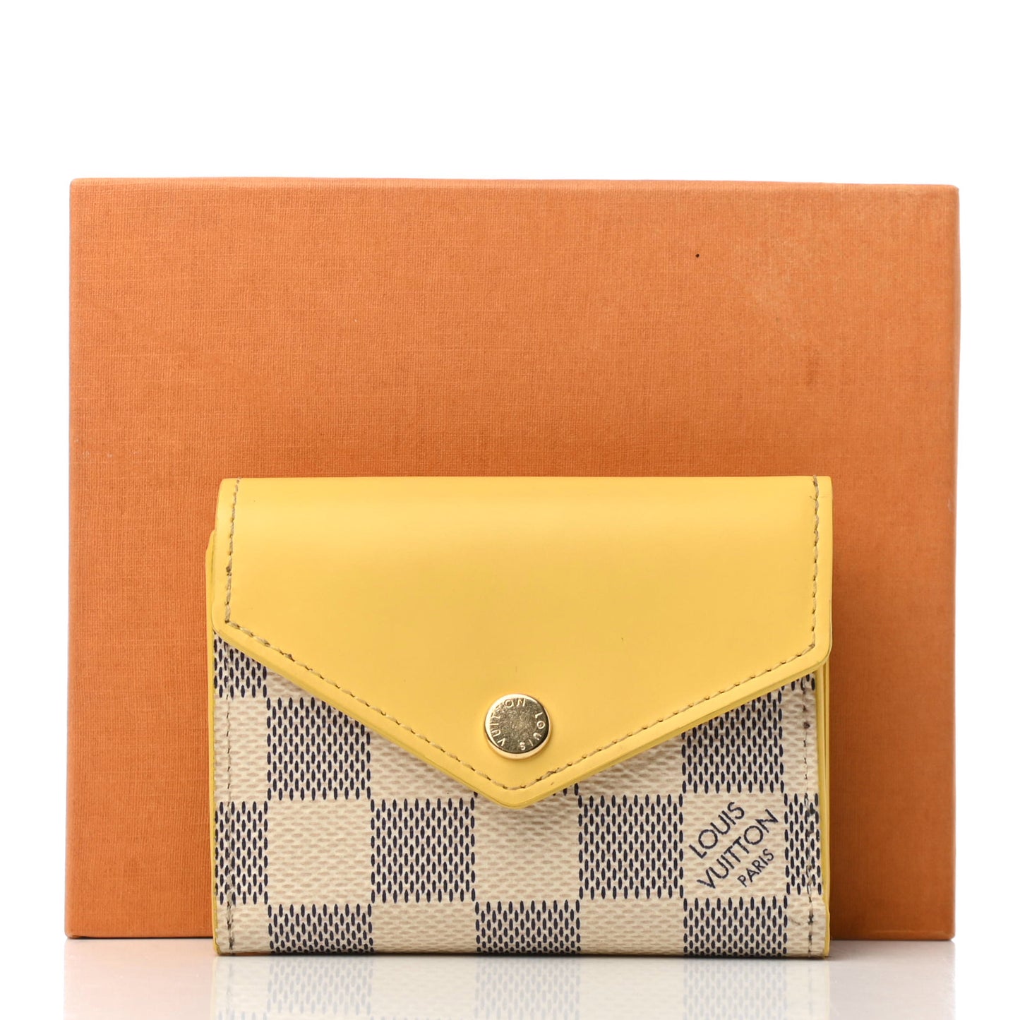 Damier Azur Zoe Wallet Jaune Pale