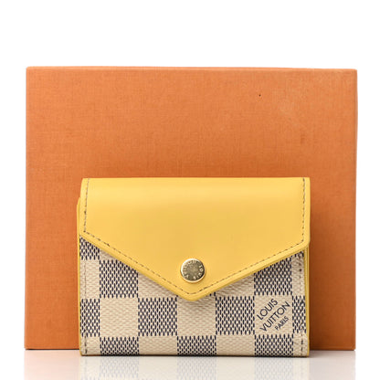 Louis Vuitton Damier Azur Zoe Wallet Jaune Pale 9 of 9