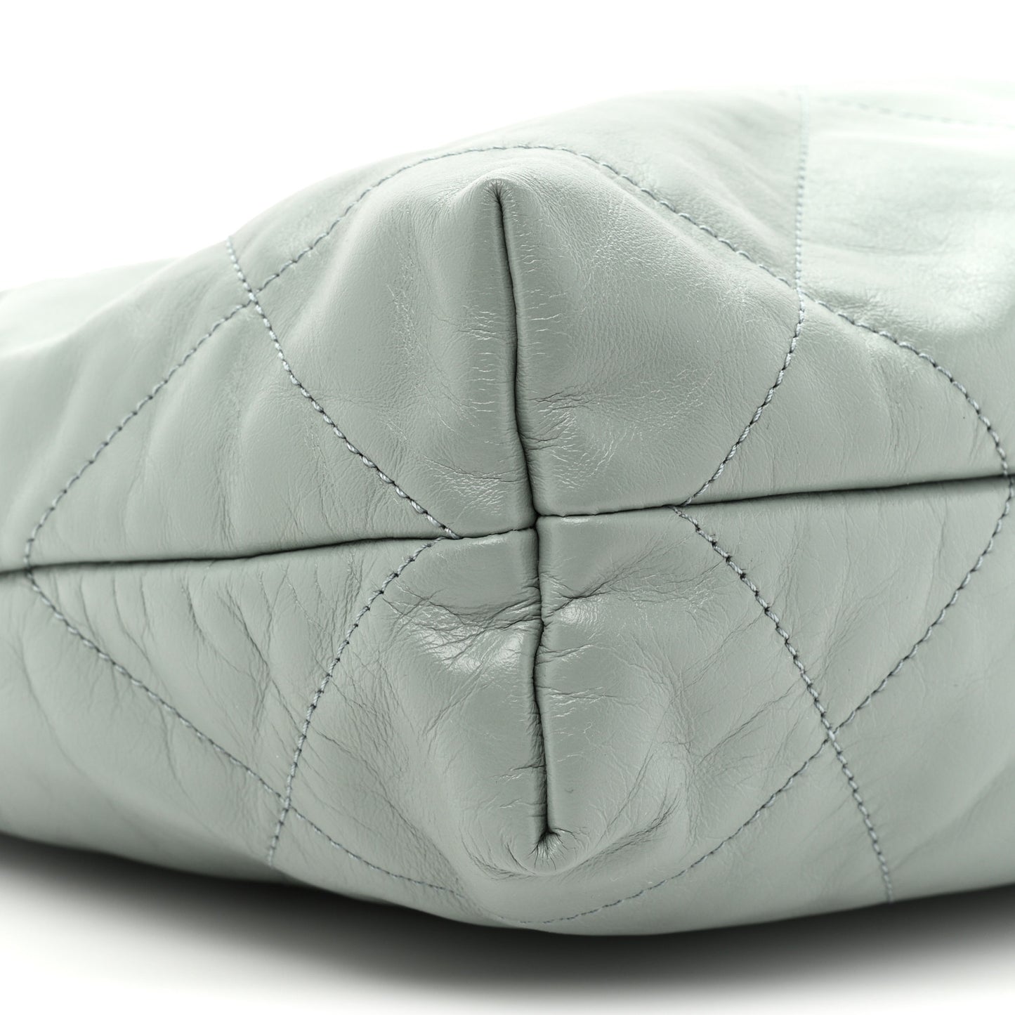 Shiny Calfskin Quilted Small Chanel 22 Grey
