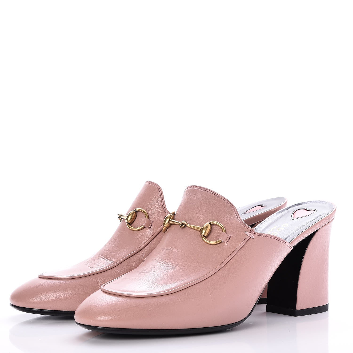Gucci Malaga Kid Horsebit Princetown Mid Heel Mules 39 Pink 3 of 9