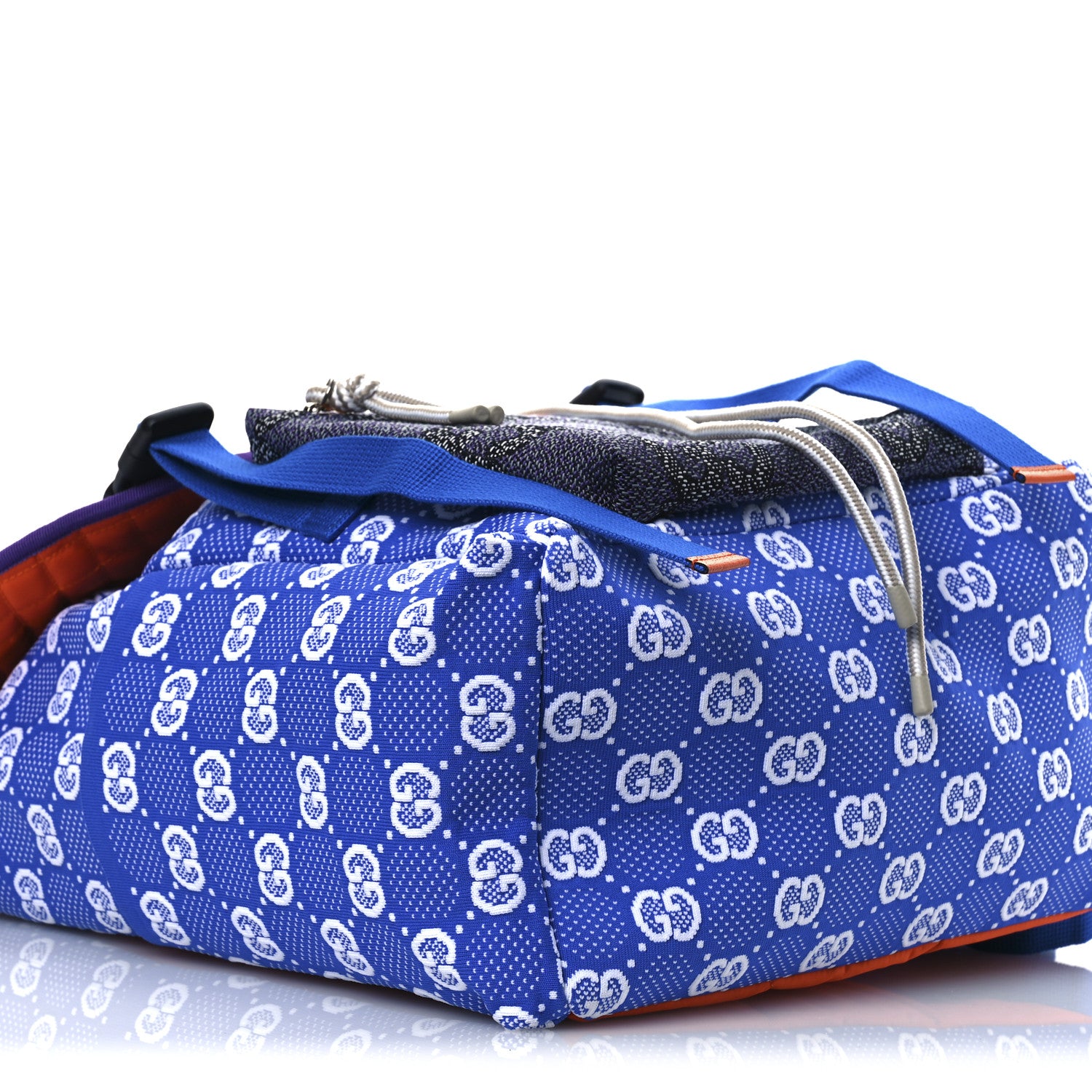 Gucci Jersey GG Monogram All Over Pan Sport Double Buckle Backpack  Blue Multicolor 9 of 12