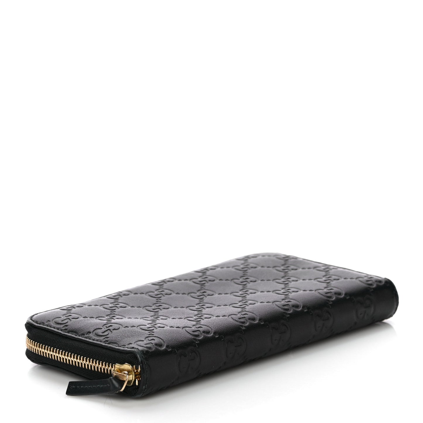 Guccissima Vitello Tender Zip Around Wallet Black
