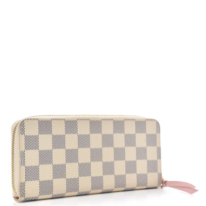 Louis Vuitton Damier Azur Clemence Wallet Rose Ballerine 3 of 7