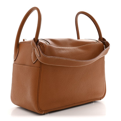Hermes Taurillon Clemence Lindy 26 Gold 3 of 11