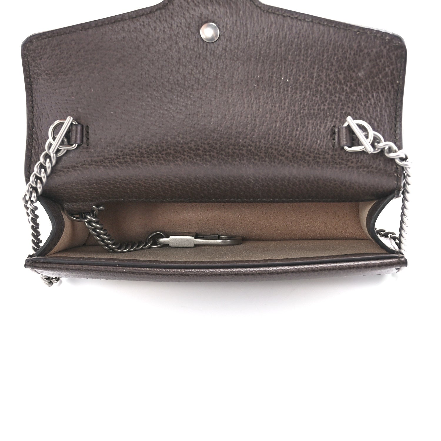 Gucci Monogram Jumbo GG Textured Dollar Calfskin Super Mini Dionysus Shoulder Bag Camel Ebony New Acero 5 of 11