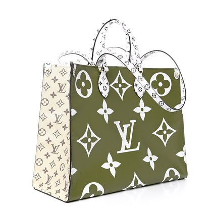Louis Vuitton Monogram Giant Onthego GM Kaki Beige 2 of 10