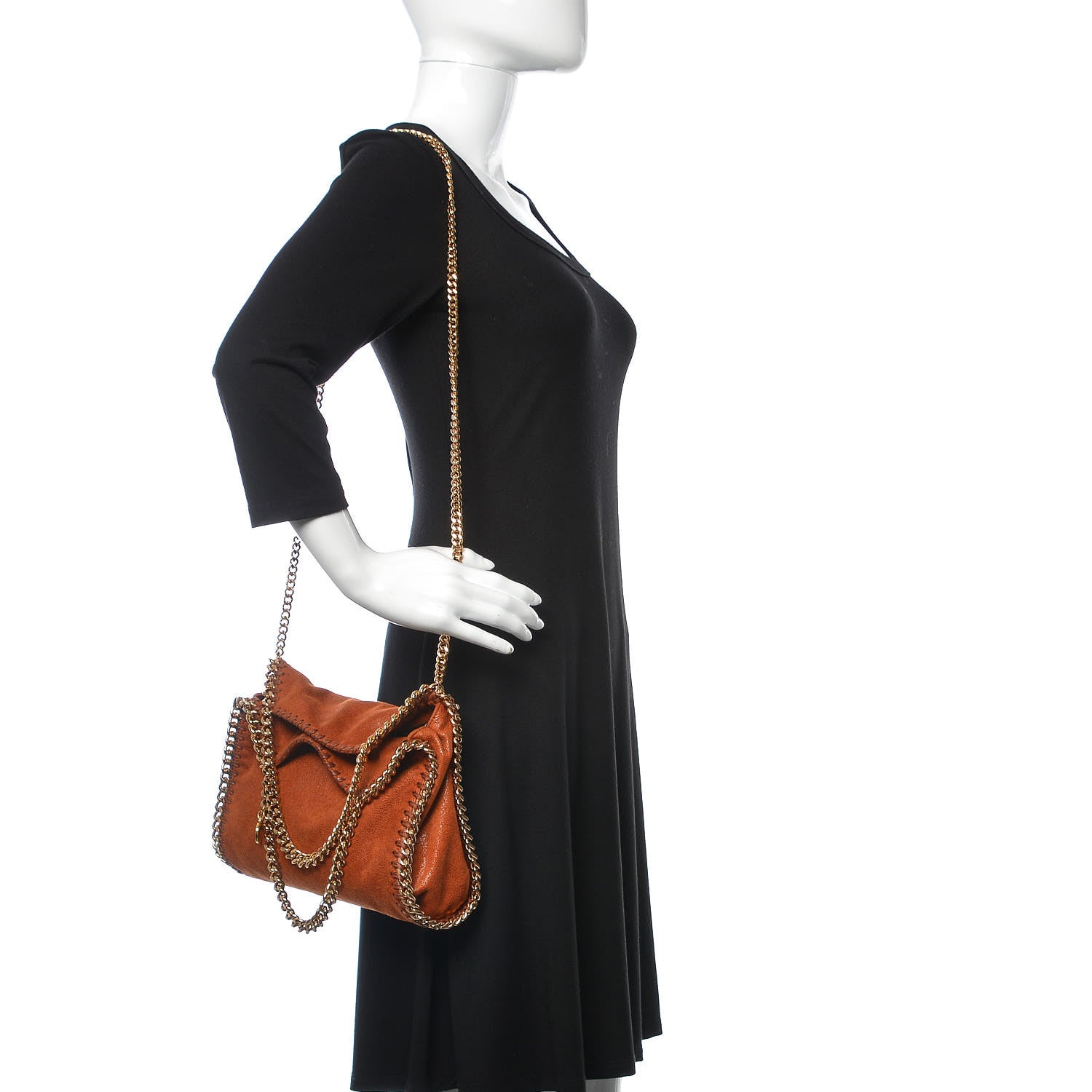 Stella McCartney Shaggy Deer Mini Falabella Fold Over Tote Brandy 2 of 9