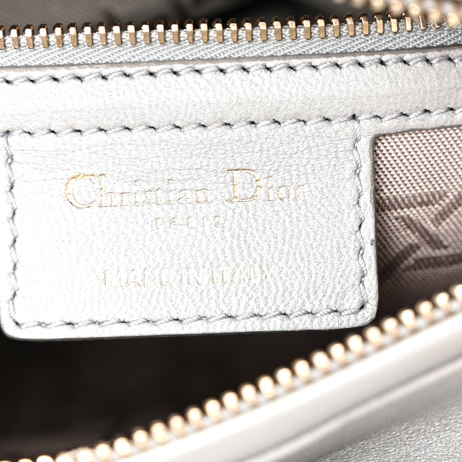 Christian Dior Pearly Lambskin Cannage Medium Lady Dior Grey 6 of 10