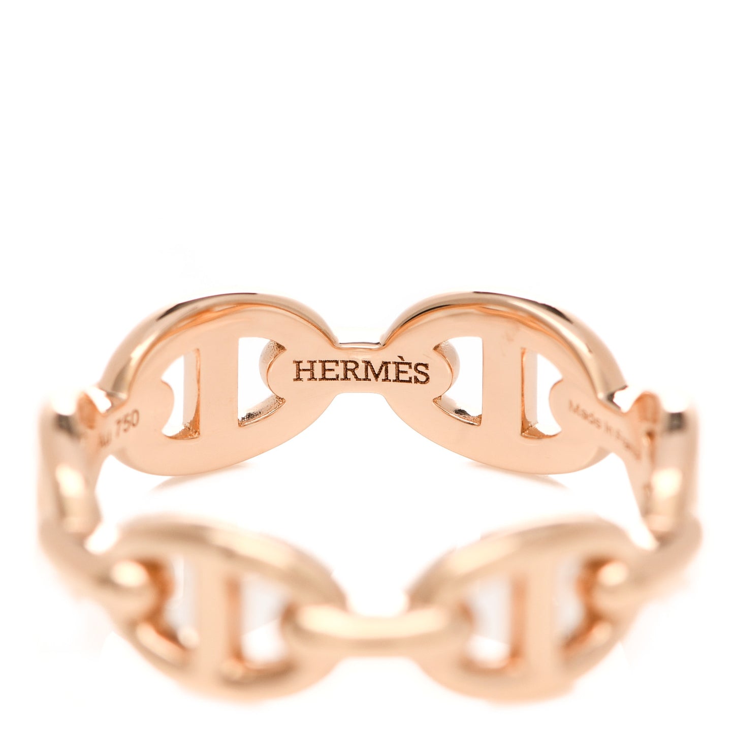 18K Rose Gold PM Chaine D'Ancre Enchainee Ring 52 6