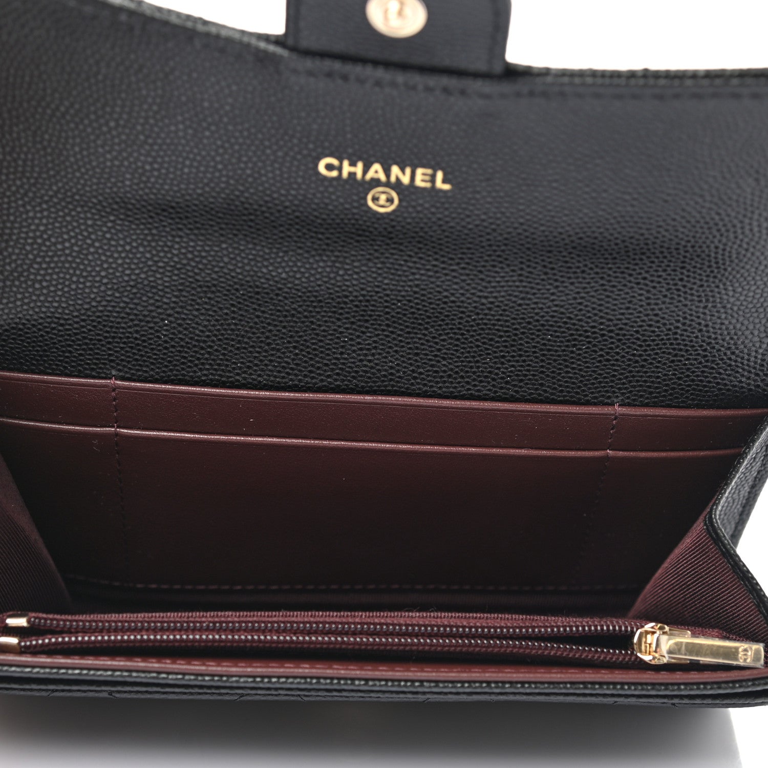 Chanel Caviar Quilted Medium Gusset Flap Wallet Black 5 of 8