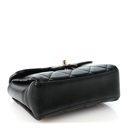 Chanel Lambskin Quilted Mini Top Handle Square Flap Black 4 of 10
