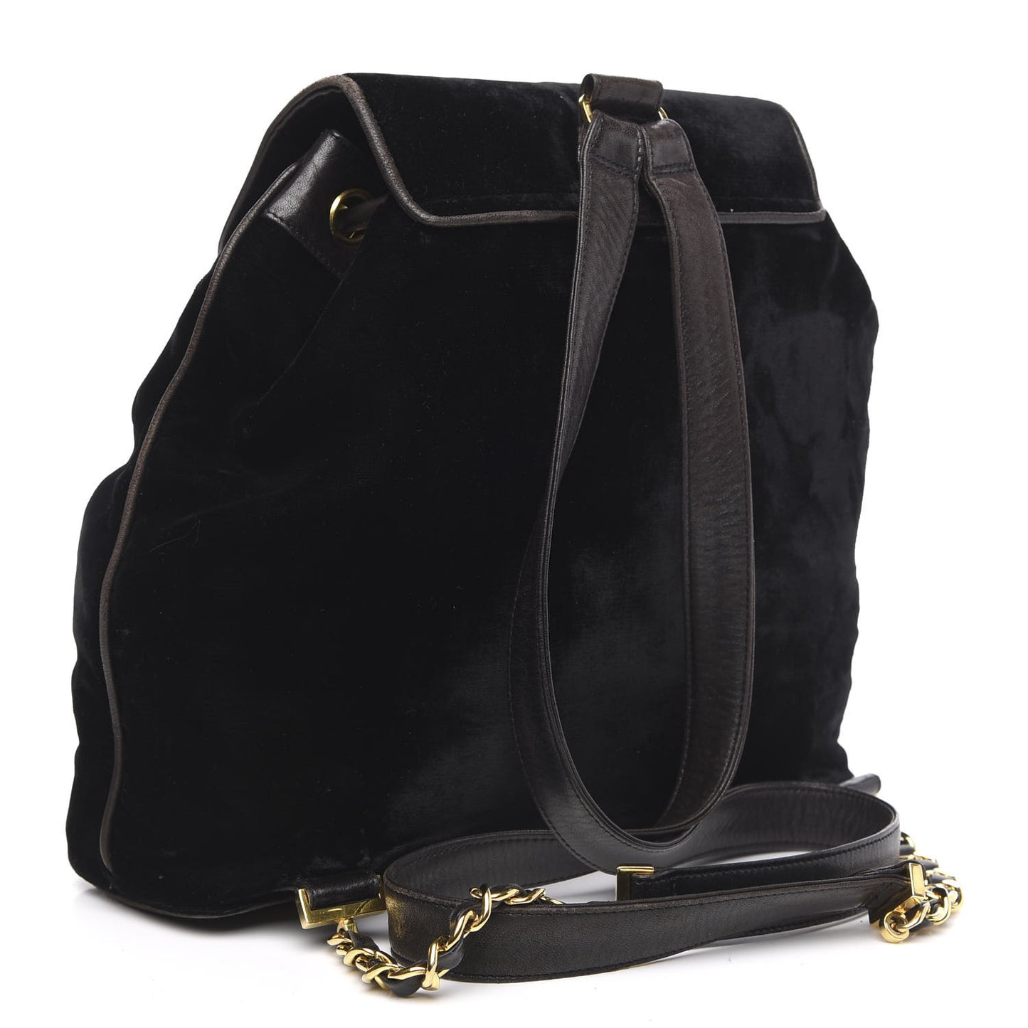 Velvet Drawstring Backpack Black
