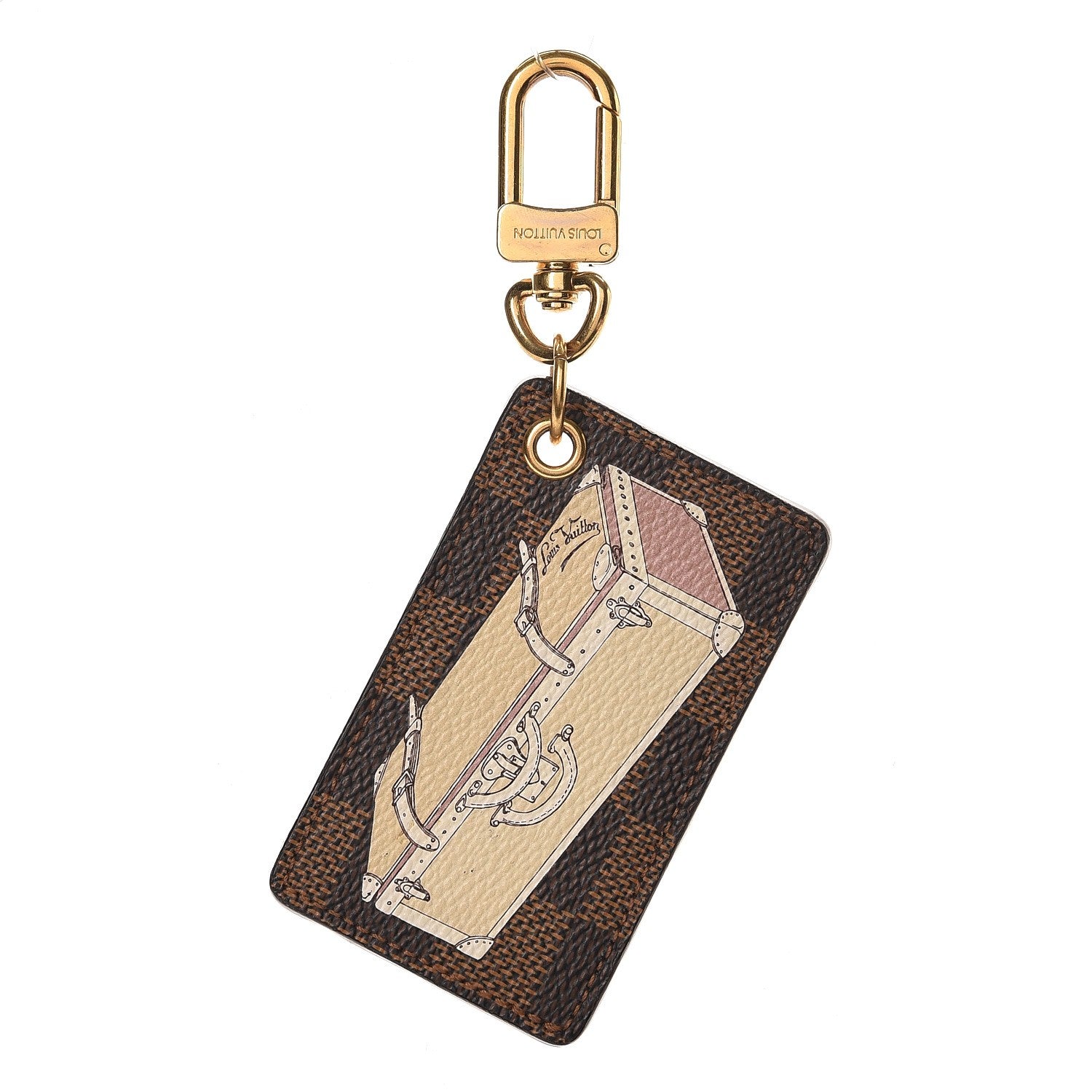 Louis Vuitton Damier Ebene Illustre Trunk Bag Charm Key Ring 1 of 4