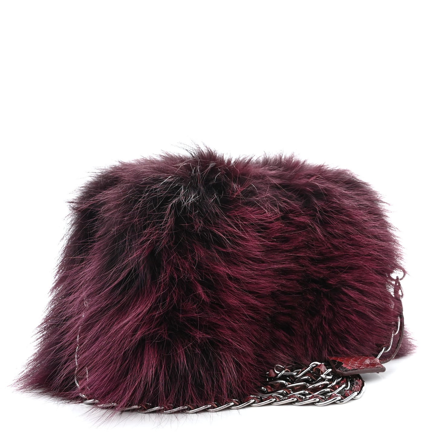 Fox Fur Snakeskin Chain Bag
