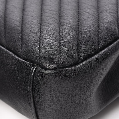 Saint Laurent Sheepskin Matelasse Chevron Monogram Medium College Bag Black 14 of 18