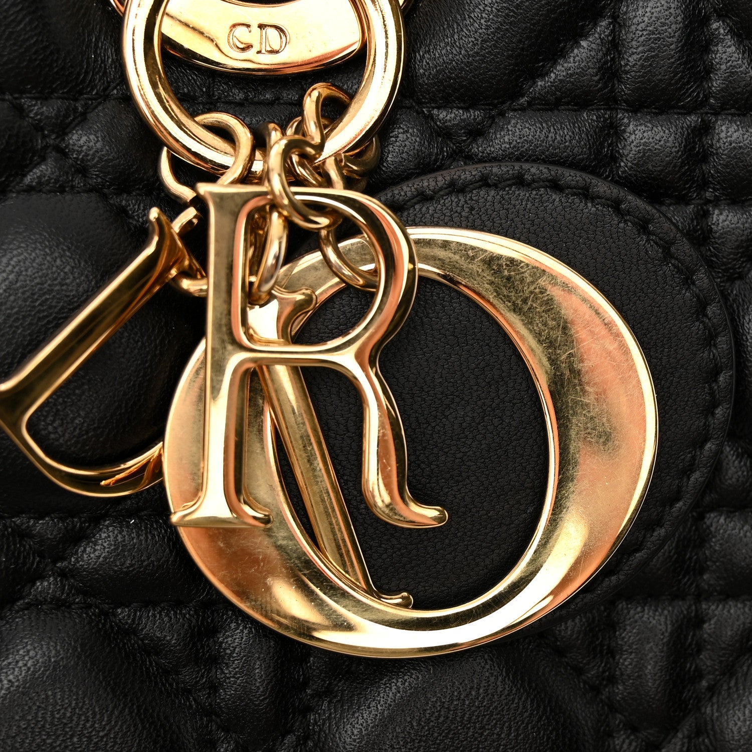 Christian Dior Lambskin Cannage Large Lady Dior Black 12 of 17