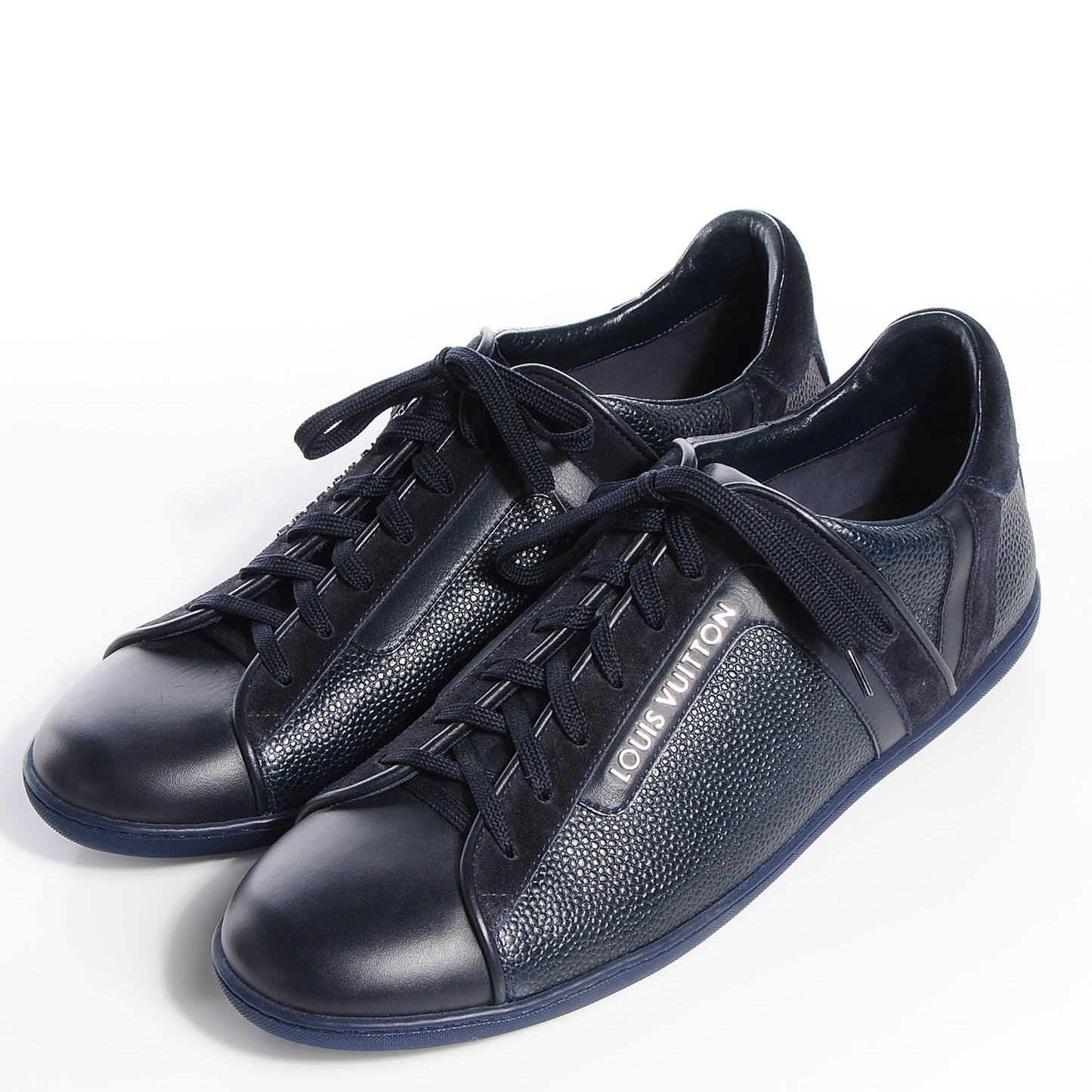 Grained Leather Twister Sneakers 38.5 Navy