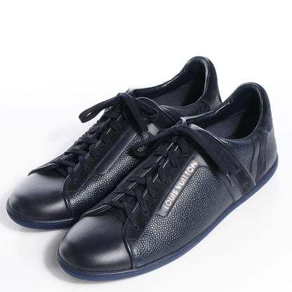 Louis Vuitton Grained Leather Twister Sneakers 38.5 Navy 3 of 7
