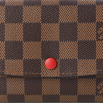 Louis Vuitton Damier Ebene Emilie Wallet Red 9 of 10