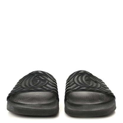 Gucci Rubber Matelasse Interlocking G Mens Slide Sandals 9 Black 3 of 9