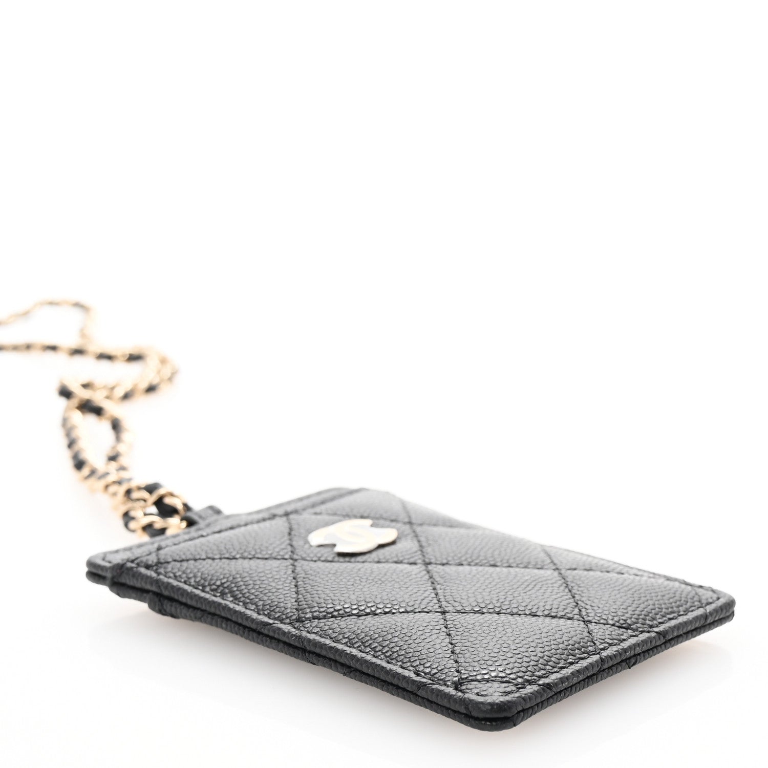 Chanel Caviar Quilted Card Holder On Chain Black 3 of 10
