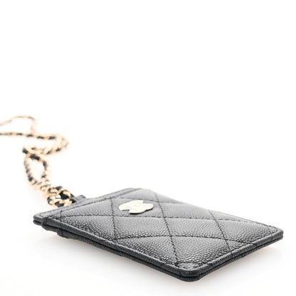 Chanel Caviar Quilted Card Holder On Chain Black 3 of 10