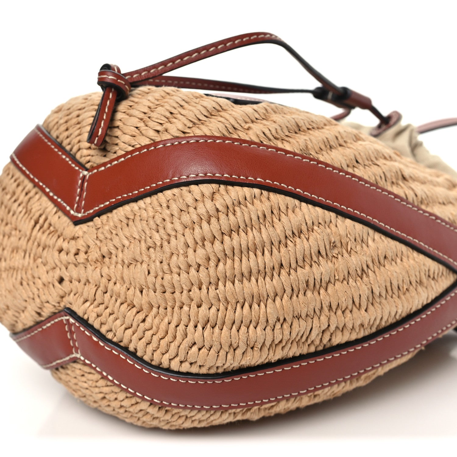 Chloe X MIFUKO Raffia Calfskin Basket Shoulder Bag Brown 10 of 10
