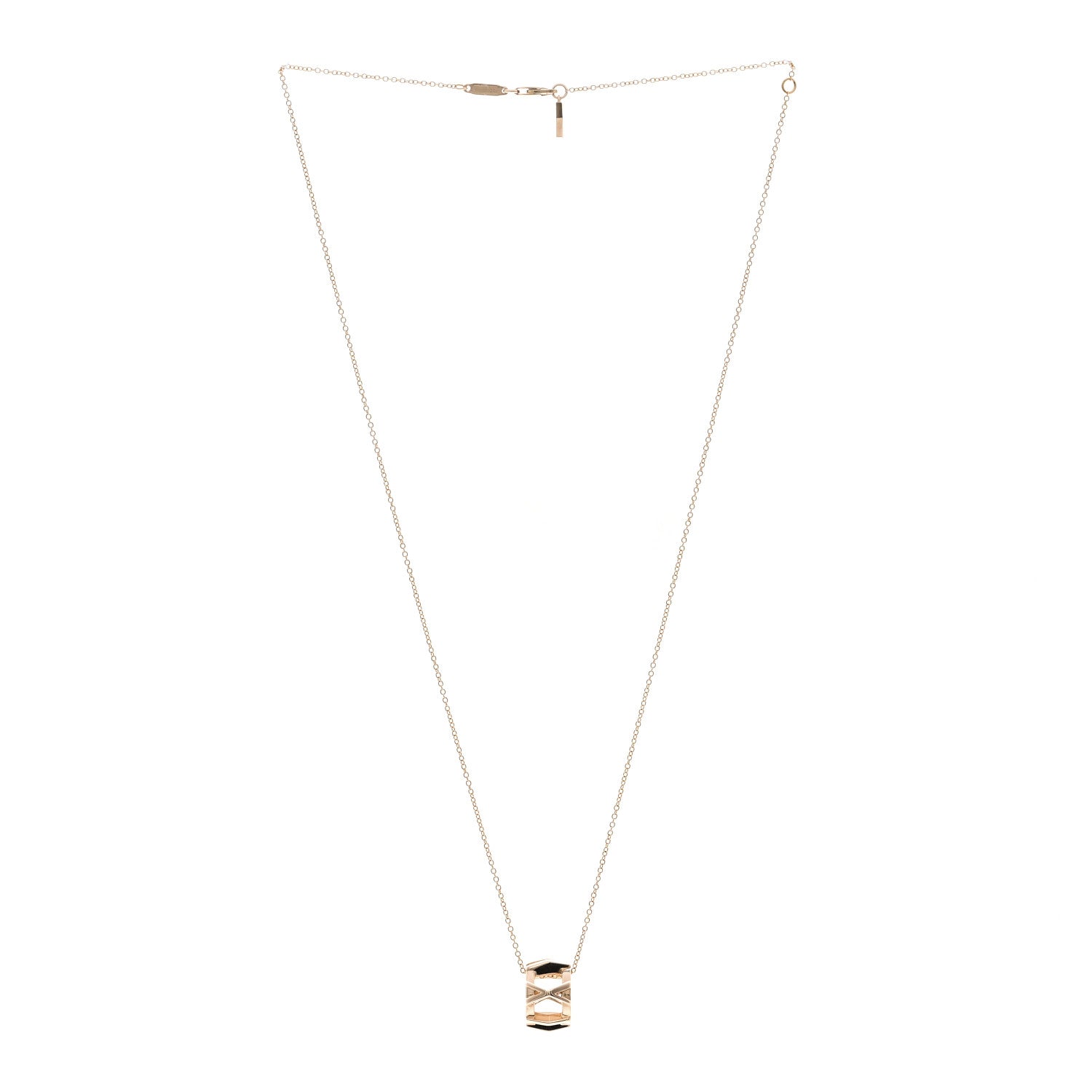 Tiffany 18K Rose Gold Interlocking Atlas Open Pendant Necklace 3 of 5