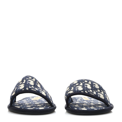 Christian Dior Velvet Oblique Chez Moi Sandal 37.5 Deep Blue 2 of 8