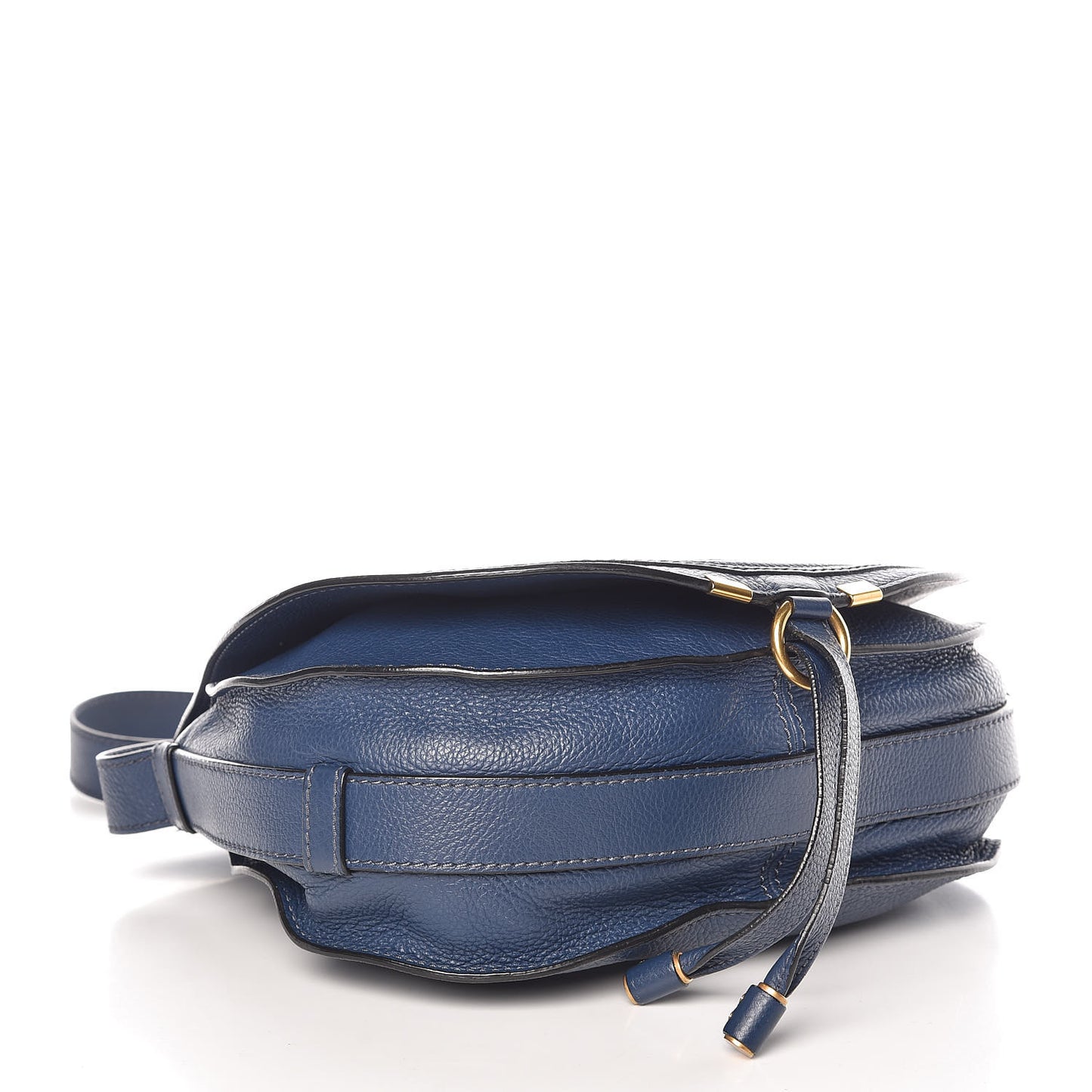 Calfskin Medium Marcie Round Crossbody Bag Royal Navy
