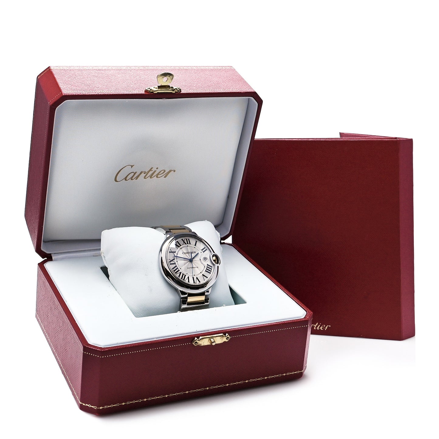 Stainless Steel 18K Yellow Gold 42mm Ballon Bleu De Cartier Automatic Watch