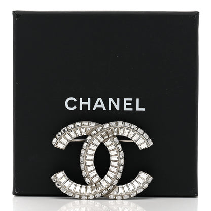 Chanel Baguette Crystal CC Brooch Silver 5 of 5