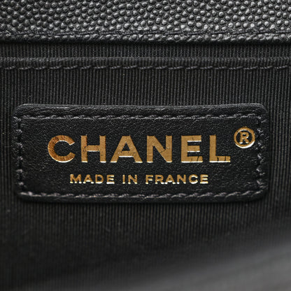 Chanel Caviar Chevron Quilted Braided Medium Boy Flap Black 6 of 11