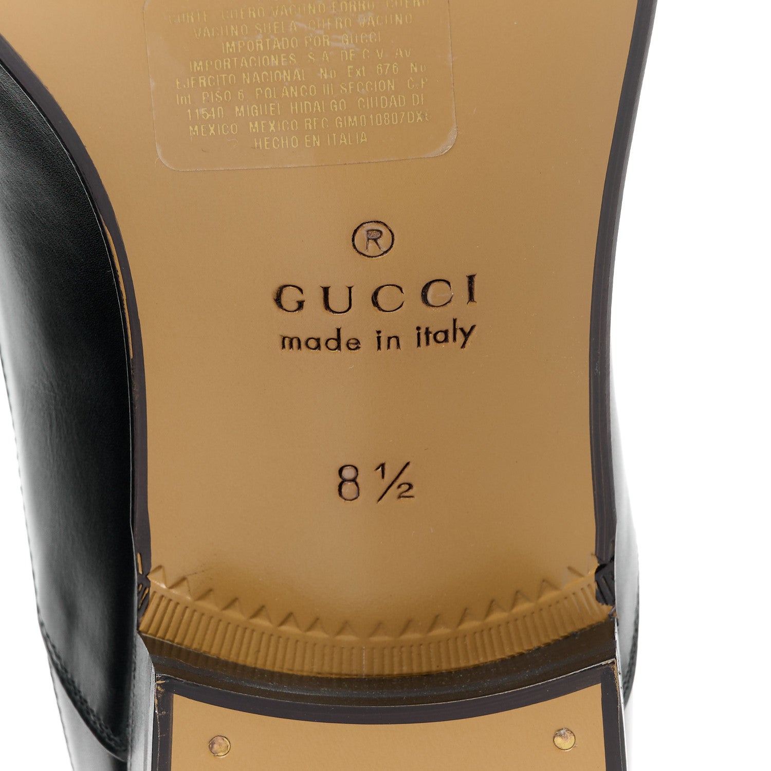 Gucci New Waxed Calfskin Mens Oxfords 8.5 Black 8 of 10