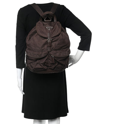 Prada Nylon Vela Saffiano Medium Backpack Ebano 2 of 17