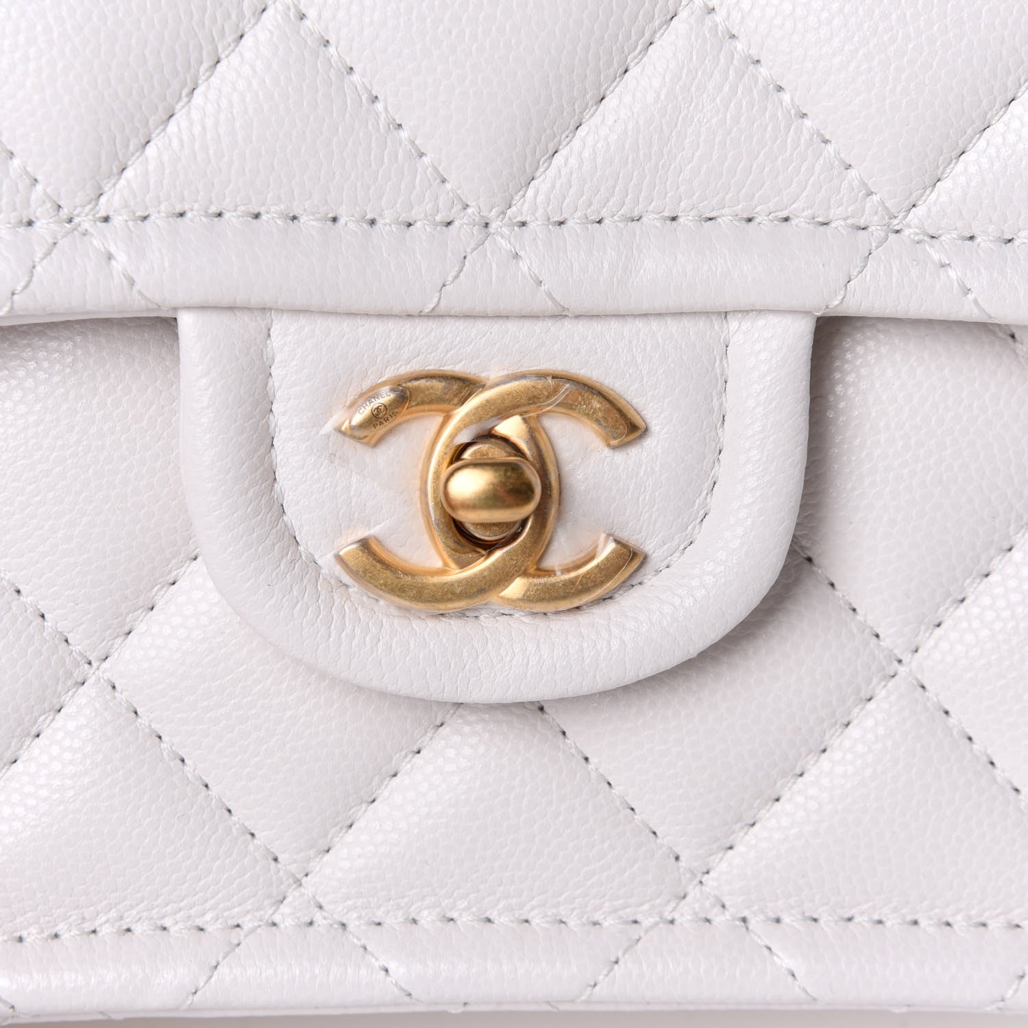 Chanel Caviar Quilted Mini Sweet Classic Flap White 7 of 9