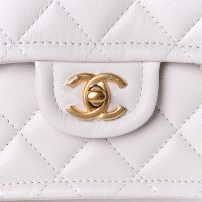 Chanel Caviar Quilted Mini Sweet Classic Flap White 7 of 9