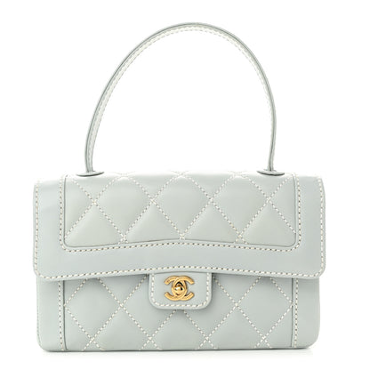 Chanel Calfskin Quilted Wild Stitch Flap Light Blue 1 of 9