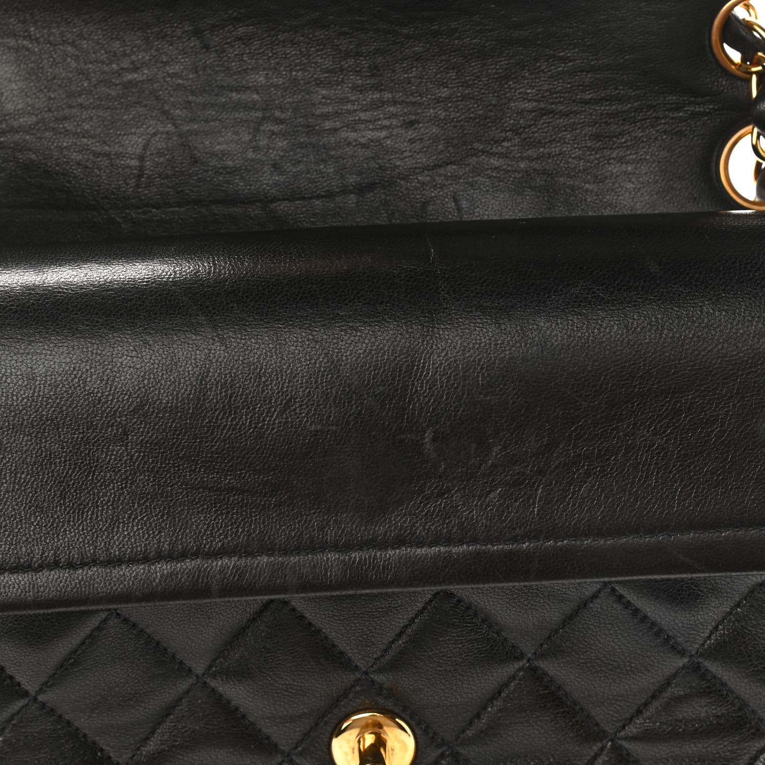 Chanel Lambskin Quilted Medium Double Flap Black 12 of 14