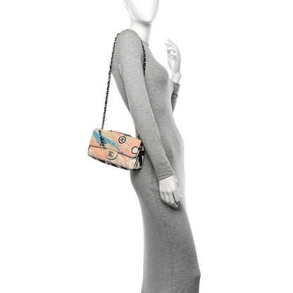 Chanel Canvas Small Printed Eiffel Tower Flap Bag Beige Multicolor 2 of 10