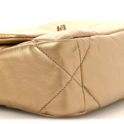 Chanel Metallic Goatskin Quilted Medium Chanel 19 Flap Gold 9 of 12