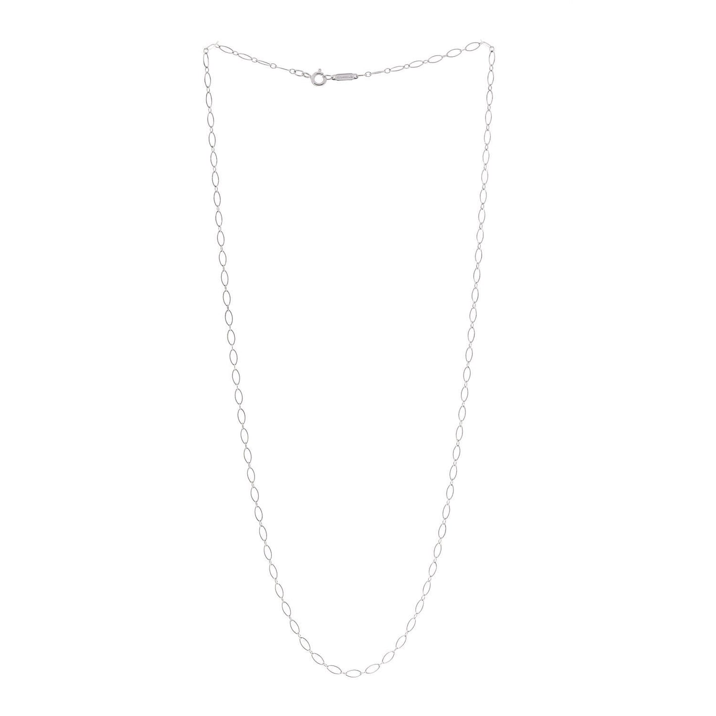 18K White Gold Oval Link Chain Necklace 20"