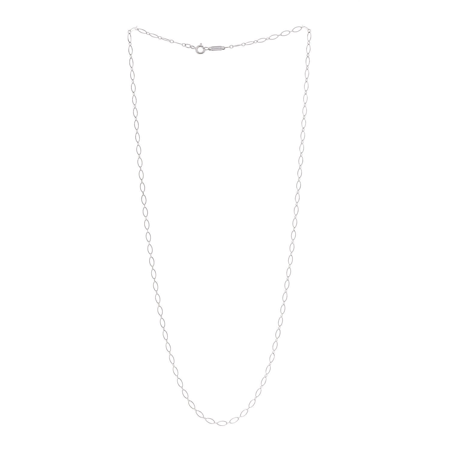 Tiffany 18K White Gold Oval Link Chain Necklace 20" 3 of 5