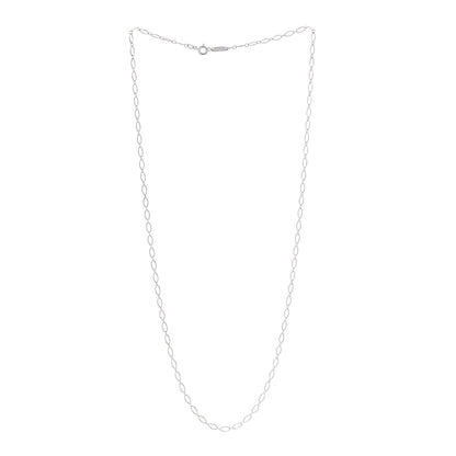 Tiffany 18K White Gold Oval Link Chain Necklace 20" 3 of 5