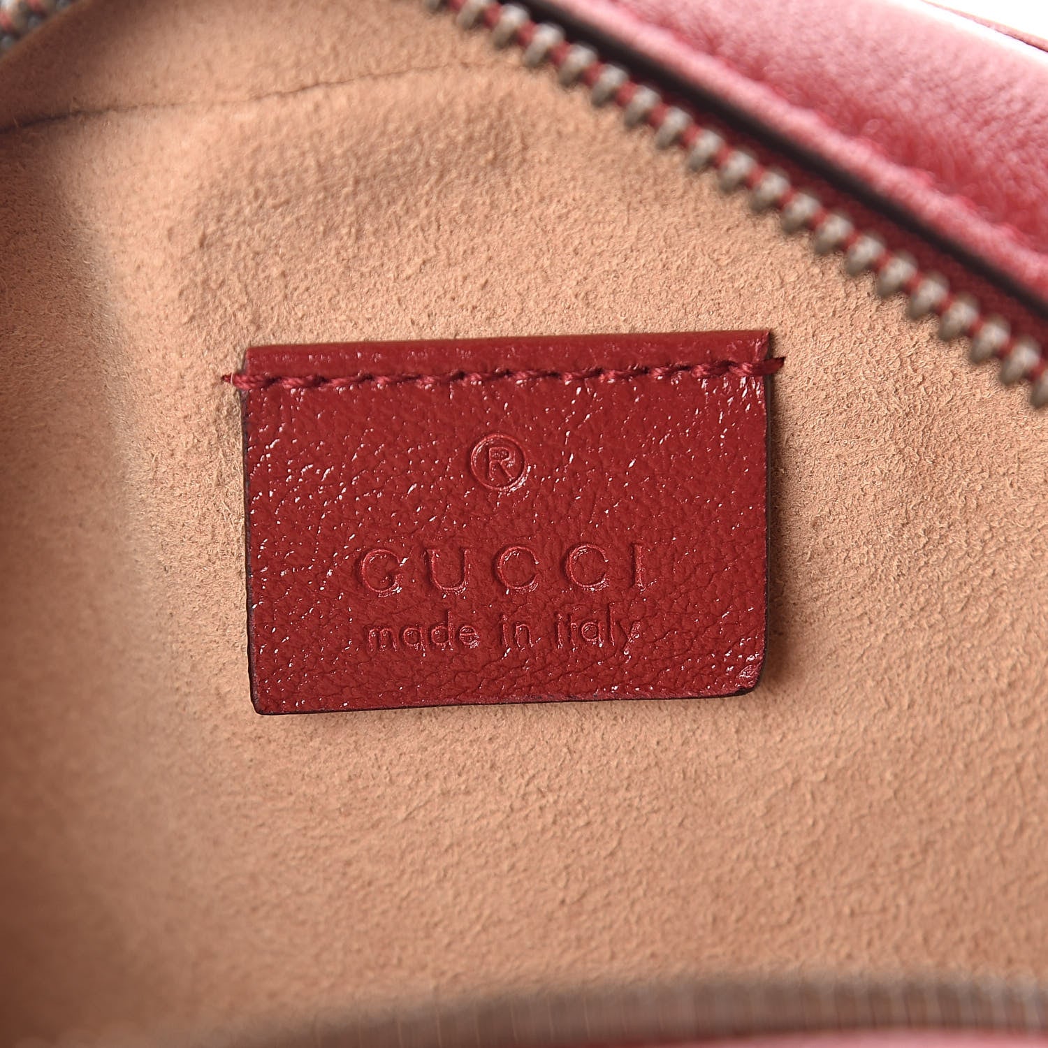 Gucci Glazed Calfskin Matelasse Heart Mini GG Marmont Round Shoulder Bag Romantic Cerise 6 of 8
