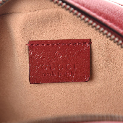 Gucci Glazed Calfskin Matelasse Heart Mini GG Marmont Round Shoulder Bag Romantic Cerise 6 of 8