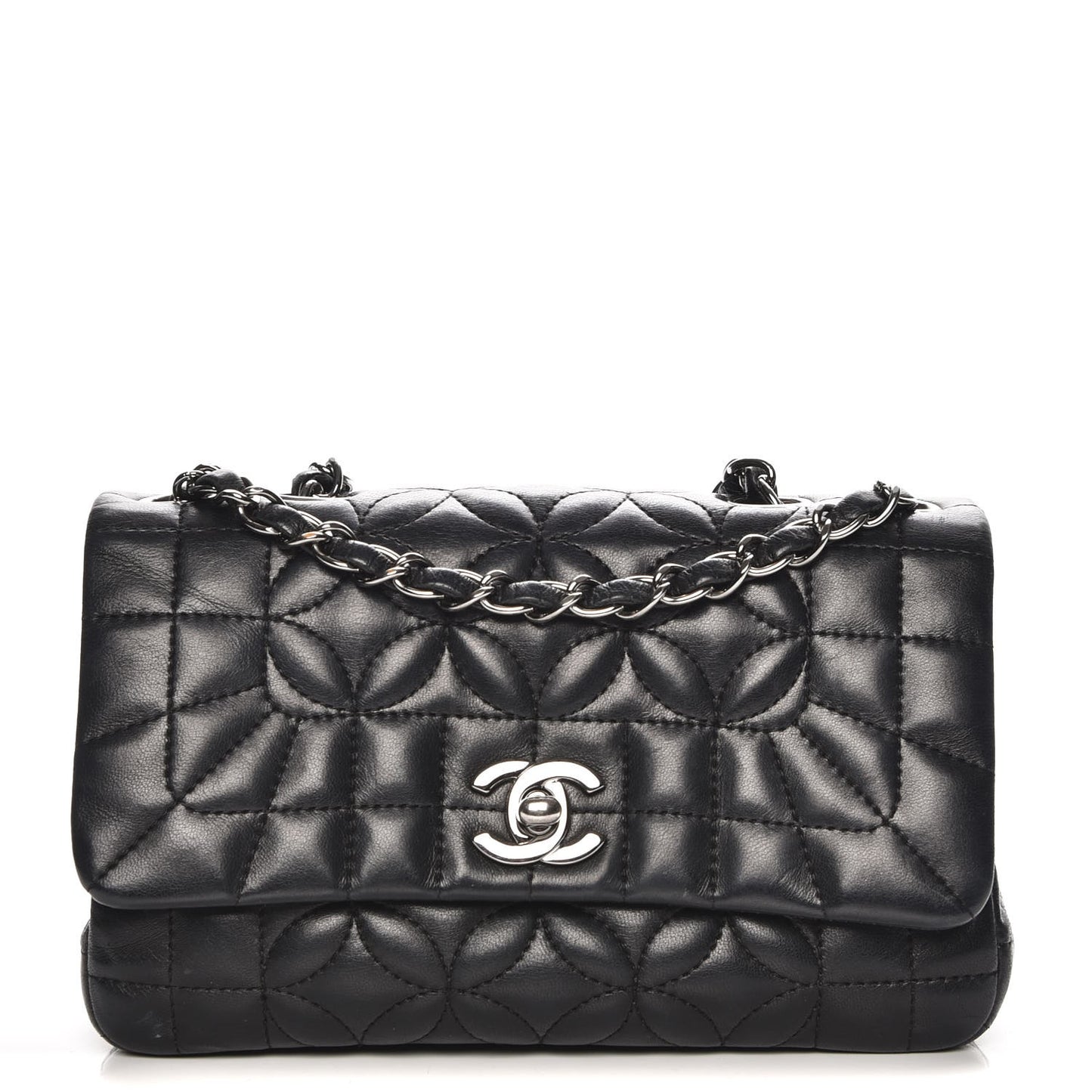Lambskin Lady Graphic Mini Flap Black