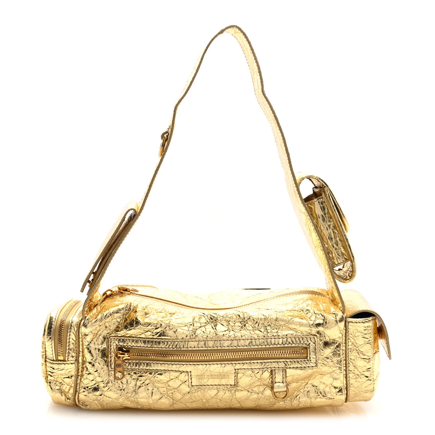 Balenciaga Metallized Agneau Arena Superbusy XS Sling Zip Shoulder